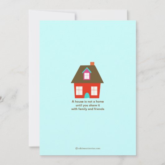 NIEDLICHES Strichmännchen Paar ~ Haushaltswärmung Einladung (Rückseite)