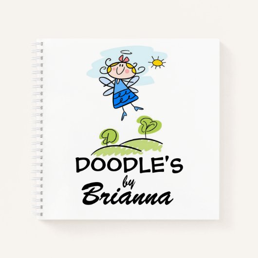 Niedliches Strichmännchen Personalisiert Doodle Sk Notizblock (Vorderseite)