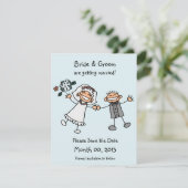 Niedliches Strichmännchen Speichern der Datumskart Save The Date (Stehend Vorderseite)