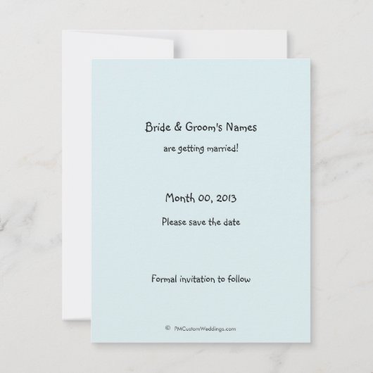 Niedliches Strichmännchen Speichern der Datumskart Save The Date (Rückseite)