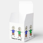 Niedliches Strichmännchen Twin Boys Geburtstagspar Geschenkschachtel (Geöffnet)