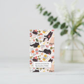 Niedliches Strickgeschäft und Anleitung Visitenkarte (Stehend Vorderseite)