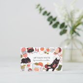 Niedliches Strickgeschäft und Anleitung Visitenkarte (Stehend Vorderseite)