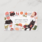 Niedliches Strickgeschäft und Anleitung Visitenkarte (Vorderseite)
