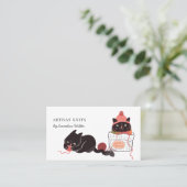 Niedliches Strickgeschäft und Anleitung Visitenkarte (Stehend Vorderseite)