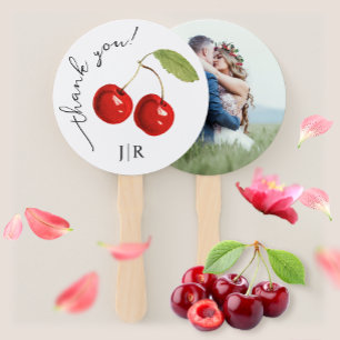 Niedliches stylisches Red Cherries Foto Danke Mono Fächer