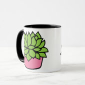 Niedliches Sukkulent in Pink Pot Illustration Tasse (Vorderseite Links)