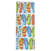 Niedliches Summer Flip Flops Muster Geschenktüte Für Weinflaschen (Rückseite)