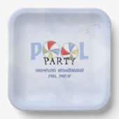 Niedliches Summer Pool Party Beach Custom Pappteller (Vorderseite)
