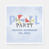 Niedliches Summer Pool Party Serviette (Vorderseite)