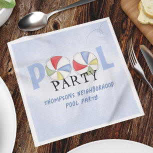 Niedliches Summer Pool Party Serviette