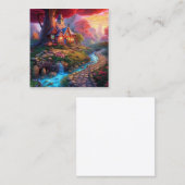 Niedliches Sunset Fantasy House im Wald Telefonnummerkarte (Vorne/Hinten)