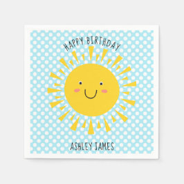 Niedliches Sunshine Happy Birthday Party Serviette