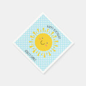 Niedliches Sunshine Happy Birthday Party Serviette (Ecke)