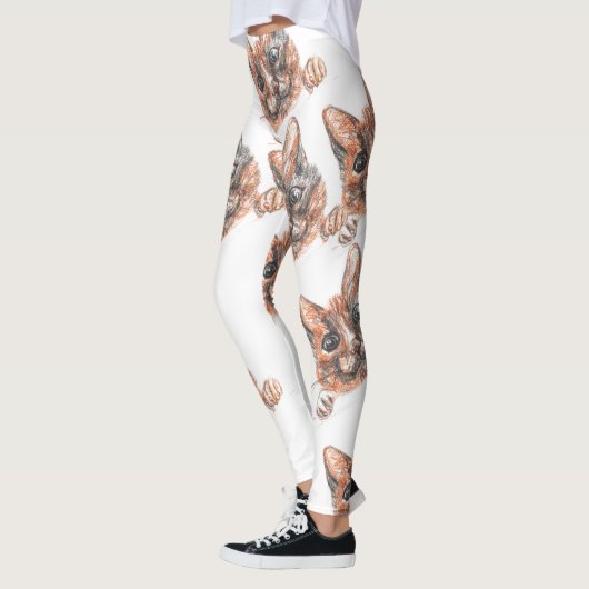 Niedliches Super Sweet Cat Face Zeichne Leggings (Links)