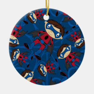 Niedliches Superhero-Jungen-Muster Keramik Ornament