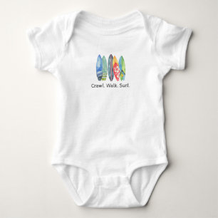 Niedliches Surfboard Baby Crawl Surfen Ein Stück G Strampler