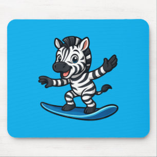 Niedliches Surfing-Zebra Lustiges Tier Strand Somm Mousepad