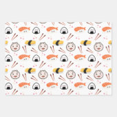 Niedliches Sushi & Dumpling-Papier - weiß Geschenkpapier Set (Vorderseite 2)