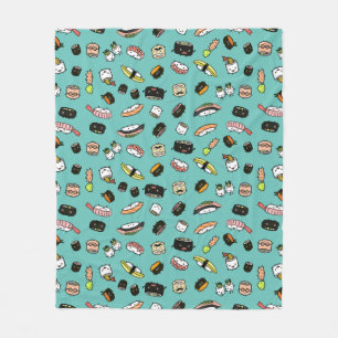 Niedliches Sushi-Muster  Kawaii Sushi - Zeichen Fleecedecke