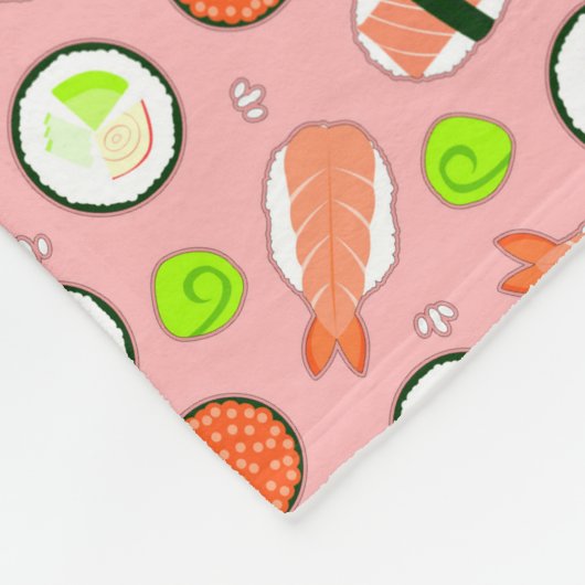 Niedliches Sushi-Muster-Rosa Fleecedecke (Ecke)