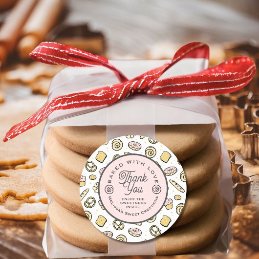 Niedliches süße Kuchen Donuts Muster gebacken mit Runder Aufkleber