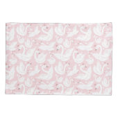 Niedliches Swan Princess Muster Pink Name Monogram Kissenbezug (Rückseite)