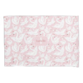 Niedliches Swan Princess Muster Pink Name Monogram Kissenbezug (Vorderseite)