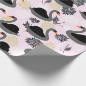 Niedliches Swan-Wrapping-Papier Geschenkpapier (Ecke)