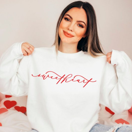Niedliches Sweetheart Script Valentine's Day Sweat Sweatshirt
