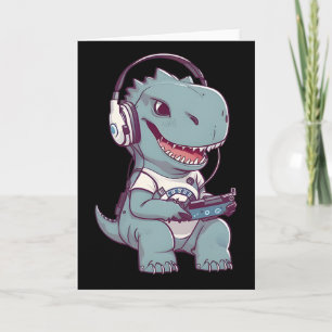 Niedliches T. Rex-Dinosaurier Videospiel Gaming Ga Karte