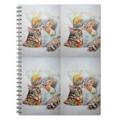 Niedliches Tabby Cat Aquarell Katzen Tabbies Noteb Notizblock (Vorderseite)