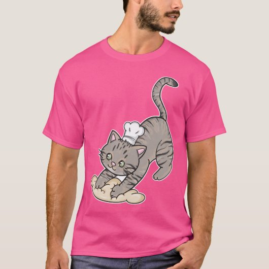 Niedliches Tabby Cat Baker - Backen von Biscuits T-Shirt (Vorderseite)