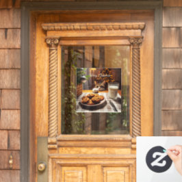 Niedliches Tabby Cat Erlernen von Cookies Weihnach Fensteraufkleber