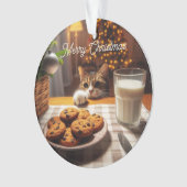 Niedliches Tabby Cat Erlernen von Cookies Weihnach Ornament (Vorderseite)