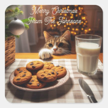 Niedliches Tabby Cat Erlernen von Cookies Weihnach