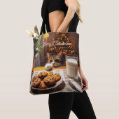 Niedliches Tabby Cat Erlernen von Cookies Weihnach Tasche (Von Nahem)