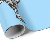 Niedliches Tabby Cat Pastel Blauer Teatro Sociale Geschenkpapier (Rolleneckpunkt)