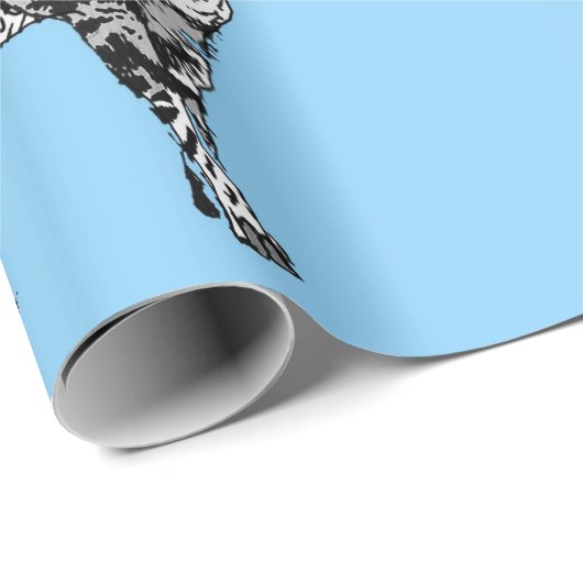 Niedliches Tabby Cat Pastel Blauer Teatro Sociale  Geschenkpapier (Rolleneckpunkt)