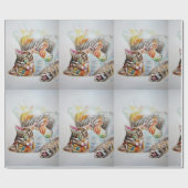 Niedliches Tabby Cat Spielen Geschenkpapier (Flach)
