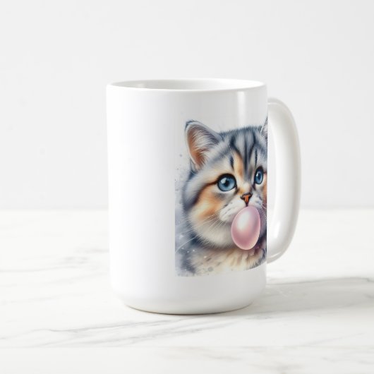 Niedliches Tabby Kitty Cat Blasebalgum Kinderzimme Kaffeetasse (VorderseiteRechts)
