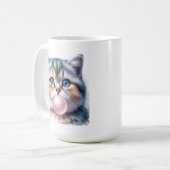 Niedliches Tabby Kitty Cat Blasebalgum Kinderzimme Kaffeetasse (Vorderseite Links)