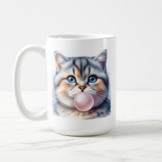 Niedliches Tabby Kitty Cat Blasebalgum Kinderzimme Kaffeetasse (Links)