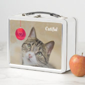 Niedliches Tabby Kitty Cat & Red Ball Metall Brotdose (Beispiel)
