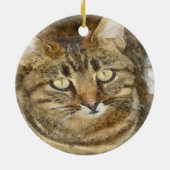 Niedliches Tabby mit Blick auf die Stift Keramikornament (Hinten)