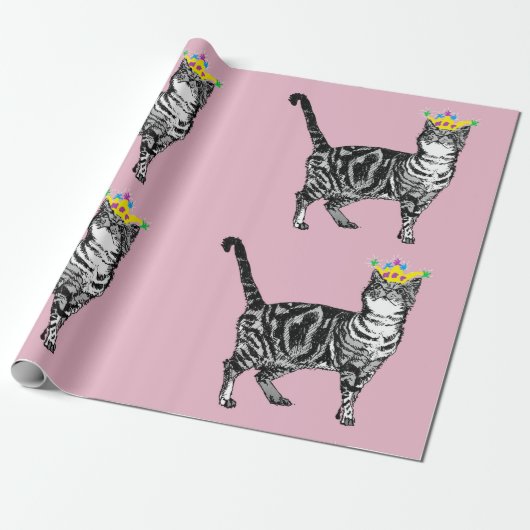 Niedliches Tabby Tee Queen Pink Frische Kunst Geschenkpapier (Ungerollt)