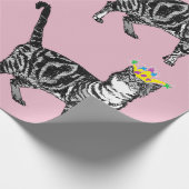 Niedliches Tabby Tee Queen Pink Frische Kunst Geschenkpapier (Ecke)