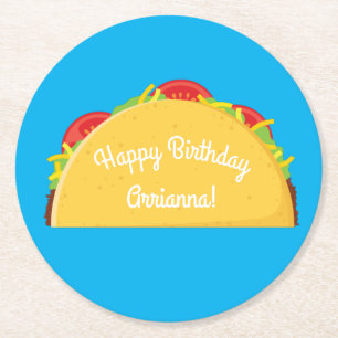 Niedliches Taco Kinder 1. Geburtstag Party Mexikan Runder Pappuntersetzer