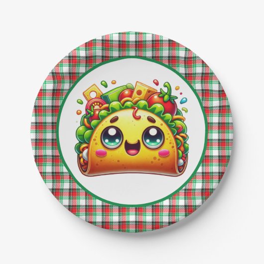 Niedliches Taco-Liebhaber Party Pappteller (Vorderseite)
