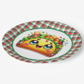 Niedliches Taco-Liebhaber Party Pappteller (Schrägansicht)